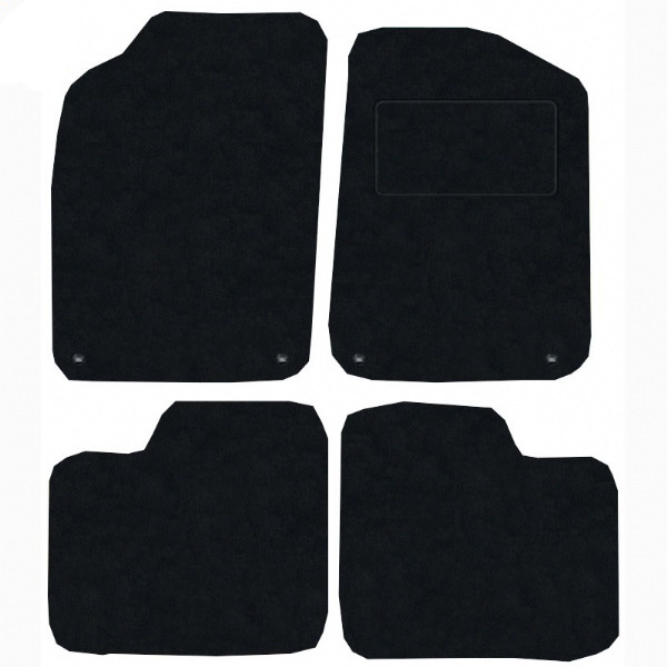FIAT 500L 2013 ONWARDS FULLY TAILORED CAR MATS-BLACK CARPET WITH BLUE TRIM